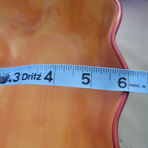 Gail Pittman Hand-Painted Canoe-Shaped Bowl – Striped Sides, Great Condition - Picture 10 of 11